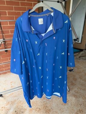 Callaway Opti-Dry Men’s 3X Performance Golf Polo - Blue Golfer Print